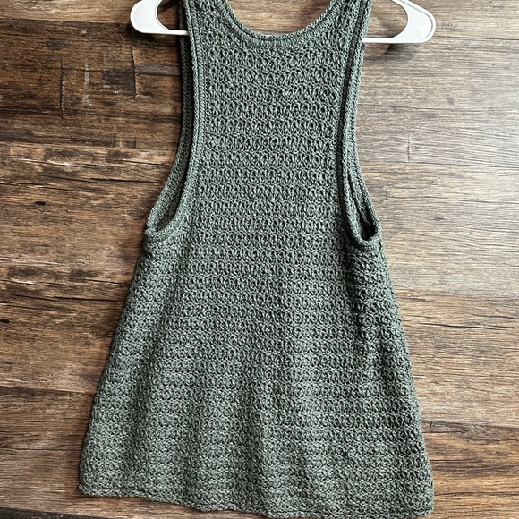 Aerie Green Ribbed Sleeveless Knit Tank Top - Picture 2 of 6